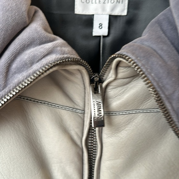 Vintage Armani Baby Blue Suede Collar Jacket - Picture 6 of 7